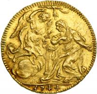 Italian States - Sardinia. Zecchino, 1744. NGC AU58 - 2