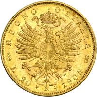 Italy. 20 Lire, 1905-R. NGC MS62 - 2