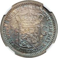 Netherlands. ½ Gulden, 1919. NGC MS64 - 2