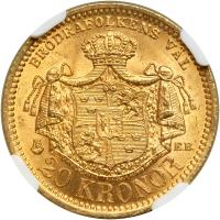 Sweden. 20 Kronor, 1881-EB. NGC MS64 - 2