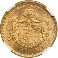 Sweden. 20 Kronor, 1885-EB. NGC MS65 - 2