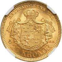 Sweden. 20 Kronor, 1887-EB. NGC MS65 - 2
