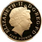 Great Britain. Gold 5 Pound with Silver 5 Pound and Silver Piedfort 5 Pound, 2010. NGC PF70