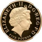 Great Britain. Gold 5 Pound with Silver 5 Pound, Silver Piedfort 5 Pound and Copper Nickel 5 Pound, 2010. NGC PF70