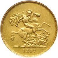 Great Britain. 5 Pounds, 1887. ANACS EF40 - 2