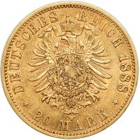 German States - Prussia. 20 Marks, 1888-A. VF - 2