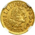 Spain. &frac12; Escudo, 1743/2 PJ (Seville). NGC MS62