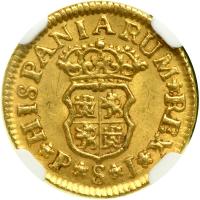 Spain. &frac12; Escudo, 1743/2 PJ (Seville). NGC MS62 - 2