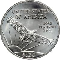 2008 $100 Platinum Eagle. ANACS MS70 - 2