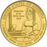 2008-W First Spouse Series Elizabeth Monroe $10 Gold Coin. ICG MS70 - 2