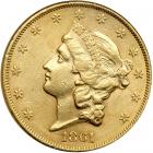 1861 $20 Liberty. NGC AU58