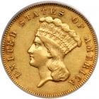 1861 $3 Gold. PCGS AU53