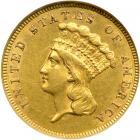 1859 $3 Gold. NGC AU50