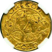 1905 Oregon Gold 25¢. Lewis & Clark Exposition Token. NGC MS63 - 2