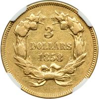 1858 $3 Gold - 2