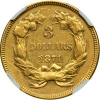 1871 $3 Gold - 2