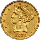 1873 $5 Liberty. Closed 3. PCGS AU58