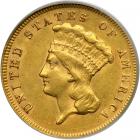 1878 $3 Gold. PCGS AU50