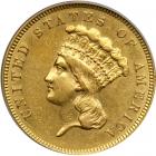 1862 $3 Gold. PCGS AU50