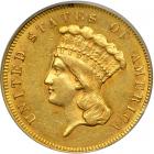 1857 $3 Gold. PCGS AU55