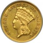 1856 $3 Gold. PCGS AU55