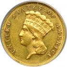 1882 $3 Gold. PCGS AU55