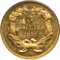 1878 $3 Gold. PCGS MS61 - 2