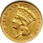 1878 $3 Gold. PCGS AU55