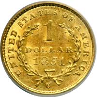 1851-C $1 Gold Liberty. PCGS AU55 - 2