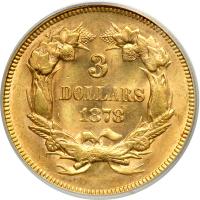 1878 $3 Gold. PCGS MS63 - 2