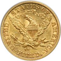 1893-CC $5 Liberty. PCGS AU55 - 2