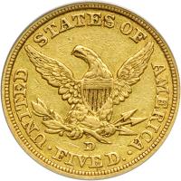 1843-D $5 Liberty. Medium D. PCGS EF40 - 2