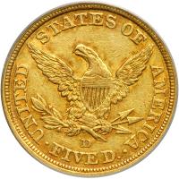 1844-D $5 Liberty. PCGS AU50 - 2