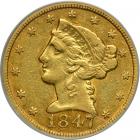 1847-C $5 Liberty. PCGS EF40
