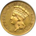 1866 $3 Gold. PCGS AU58