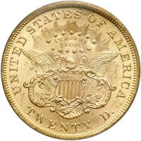 1873 $20 Liberty. Open 3. PCGS MS62 - 2