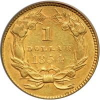 1854 $1 Gold Indian. PCGS AU53 - 2