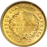 1853 $1 Gold Liberty. PCGS MS62 - 2