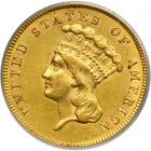 1860 $3 Gold. PCGS AU55