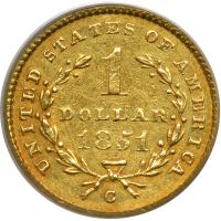 1851-C $1 Gold Liberty. PCGS AU50 - 2