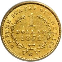 1851-C $1 Gold Liberty. PCGS AU55 - 2