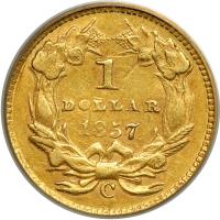 1857-C $1 Gold Indian. PCGS EF45 - 2