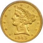 1843-O $5 Liberty. Large letters. PCGS EF45