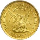 1853 U.S. Assay Office $20 Gold, 900 THOUS. PCGS AU58