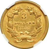 1854 $3 Gold - 2