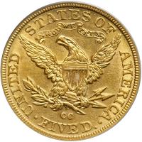 1891-CC $5 Liberty. PCGS AU53 - 2