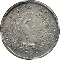 1795 Flowing Hair Dollar. 3 leaves beneath each wing. NGC EF40 - 2