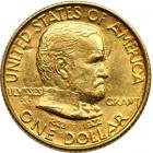 1922 Grant $1 Gold No Star. AU55