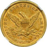 1842-D $5 Liberty. Small date. NGC MS61 - 2