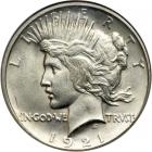 1921 Peace Dollar. NGC MS65